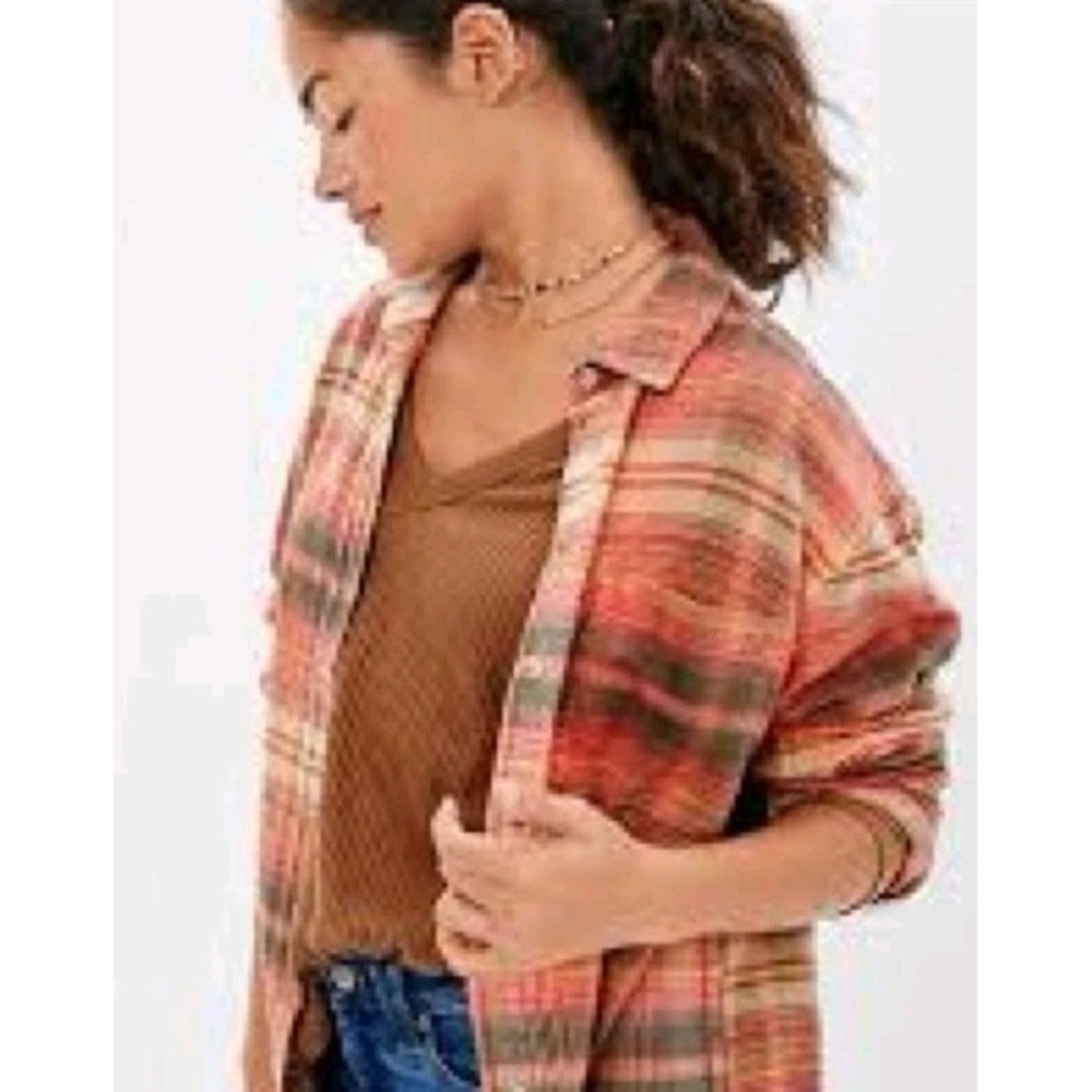 American Eagle Vintage Plaid Button Up Shirt Womens XS Western Long Sleeve Pink